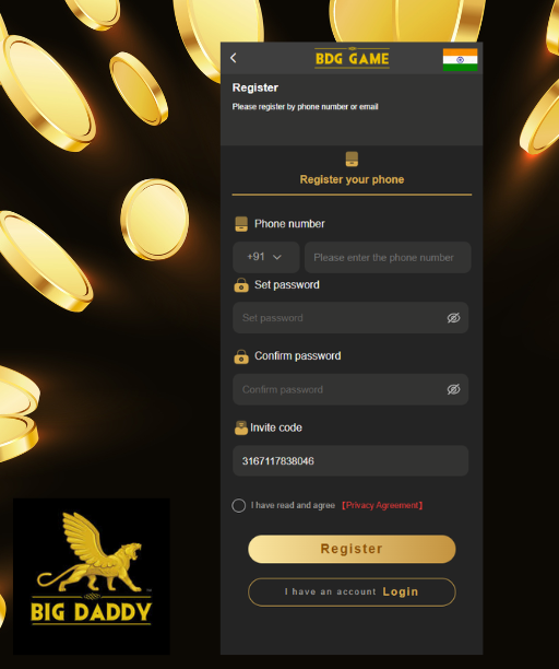 big daddy game APP registration