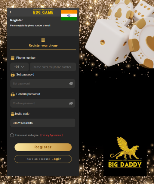 big daddy game registration